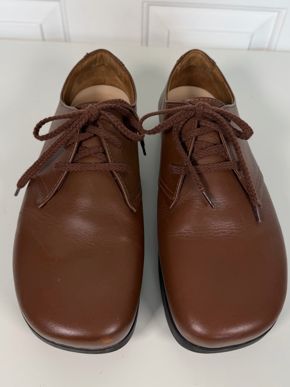 Kalso Earth Men’s 11 Brown Leather Faroe Lokah Negative Heal Shoes Denmark EUC